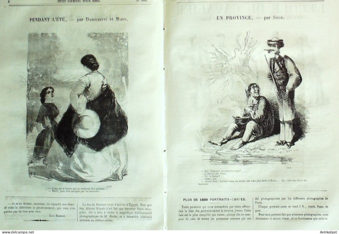 Petit journal pour Rire 1862 # 385 Natation Marcellin