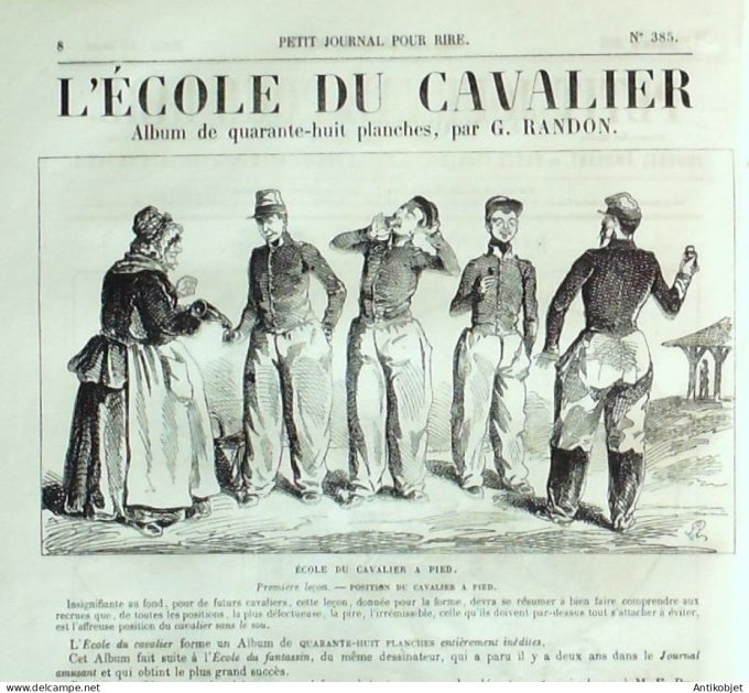Petit journal pour Rire 1862 # 385 Natation Marcellin