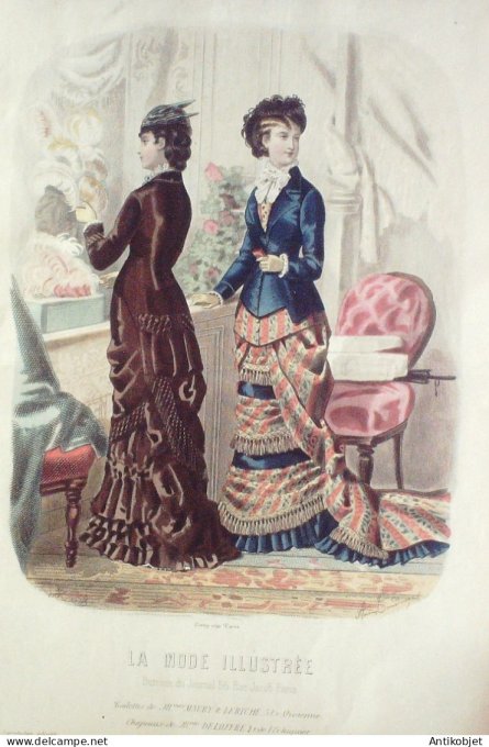 Gravure Mode illustree 1879 # 50 (Old Fashion plate)