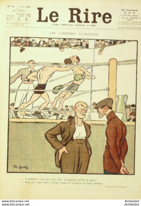 Le Rire 1920-06-17 #  72 Journal humoristique Ed.Originale Pelerins