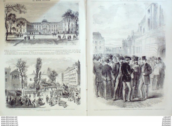 Le Monde illustré 1871 n°735 Issy (92) Versailles (78) Vanves (92) Canonnières Locomotive blindée