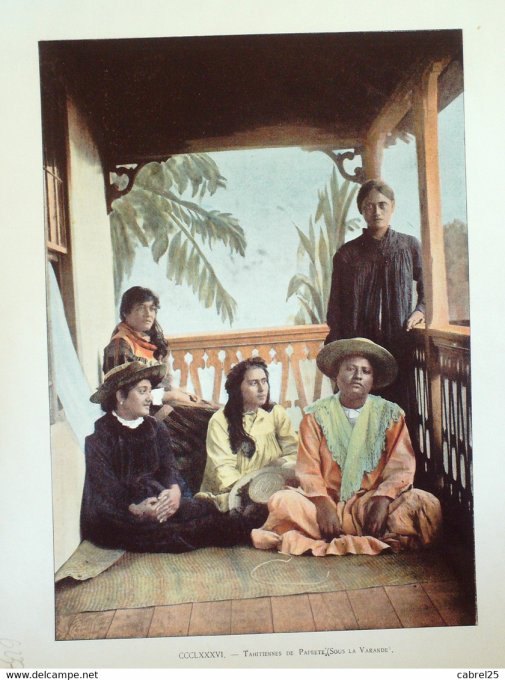 Polynésie PAPEETE Tahitiennes sous la VARANDE