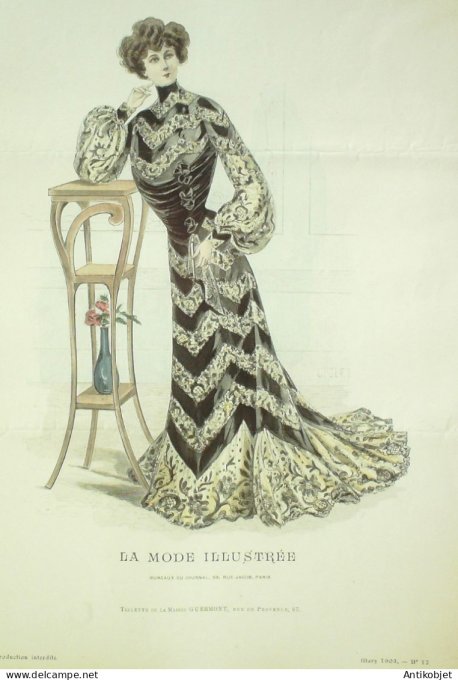 Gravure Mode illustree 1903 # 12 (Old Fashion plate) RARE