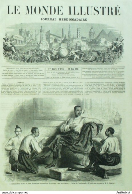 Le Monde illustré 1861 n°220 Siam Ambassadeur Thailande Bangok Mun Montree Raksa Douai (59) Liban Be