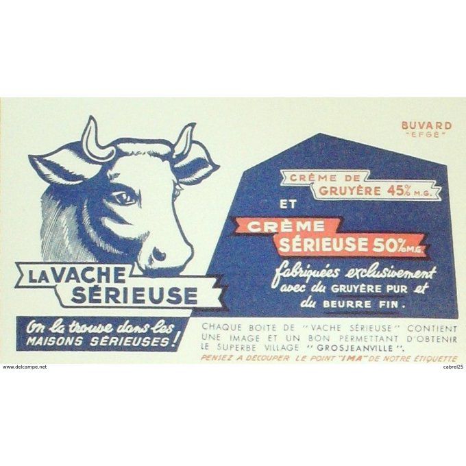 Buvard LA VACHE SERIEUSE Fromagerie