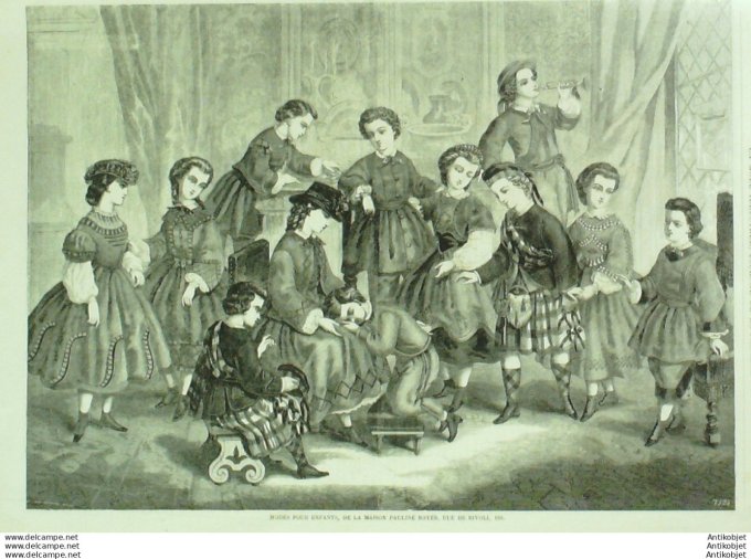 Gravure de mode La Mode illustrée 1877 (Maison Royer)