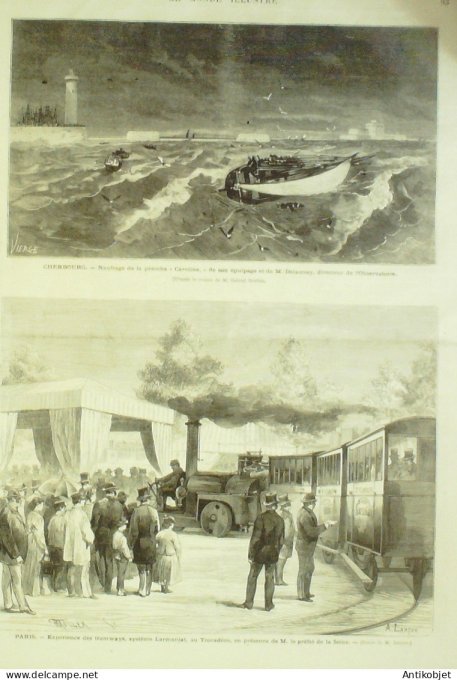 Le Monde illustré 1872 n°801 Cherbourg (50) naufrage du Caroline Cochinchine Saîgon Annamites