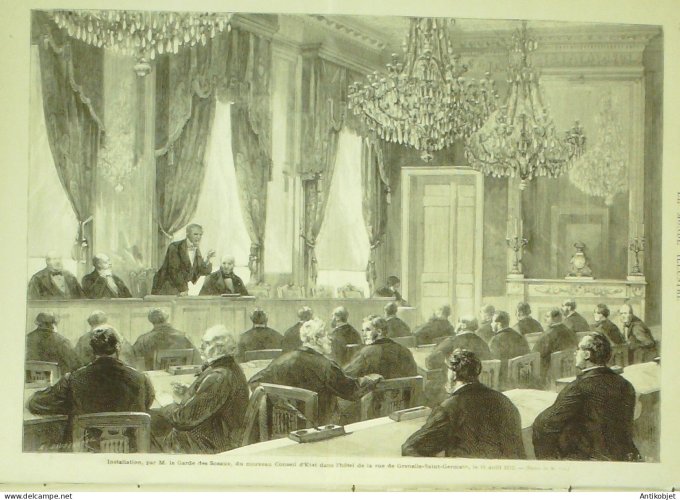 Le Monde illustré 1872 n°801 Cherbourg (50) naufrage du Caroline Cochinchine Saîgon Annamites