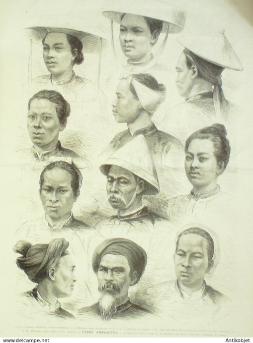 Le Monde illustré 1872 n°801 Cherbourg (50) naufrage du Caroline Cochinchine Saîgon Annamites