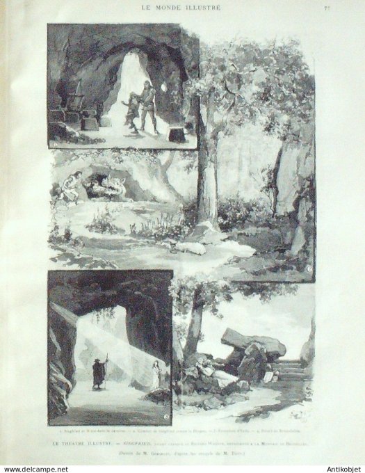 Le Monde illustré 1891 n°1765 Arcachon (33) Rouen (76)  Etats-Unis Porcupine-Creek