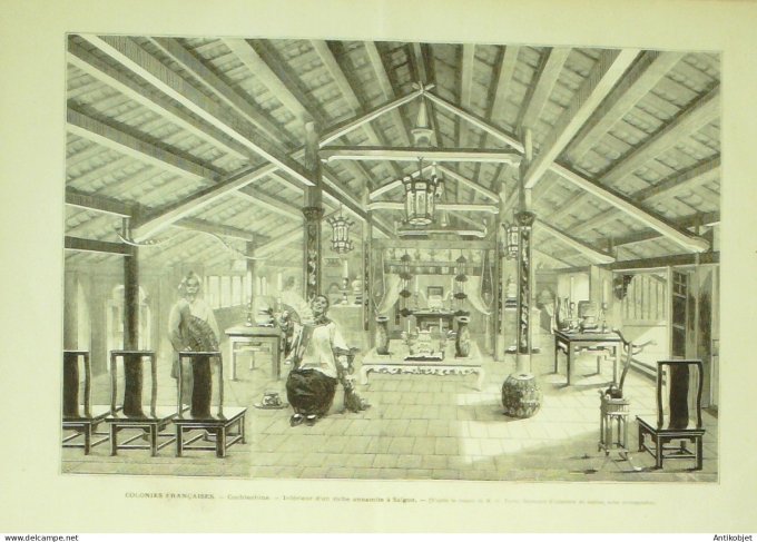 Le Monde illustré 1872 n°801 Cherbourg (50) naufrage du Caroline Cochinchine Saîgon Annamites