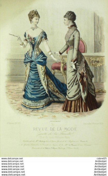 Gravure Mode La Gazette 1879 # 371 (Old Fashion plate)