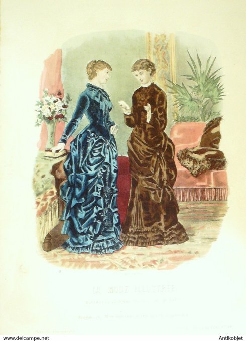 Gravure de mode La Mode illustrée 1881 n°49 (Maison Bréant-Castel)