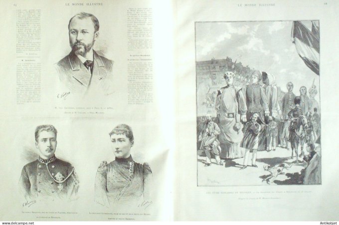 Le Monde illustré 1886 n°1540 Sauveterre St-Hippolyte-du-Fort (30) vélocipédistes Versailles (78)