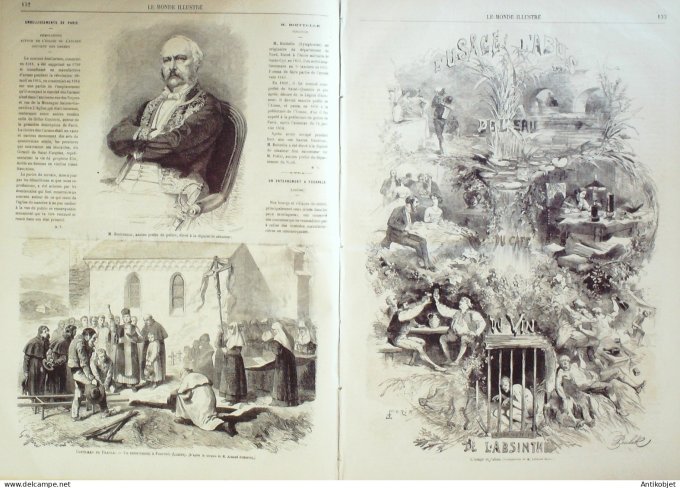 Le Monde illustré 1866 n°464 Fournels (19) Sénégal Paouos Brest (29) Espagne St-Sébastien