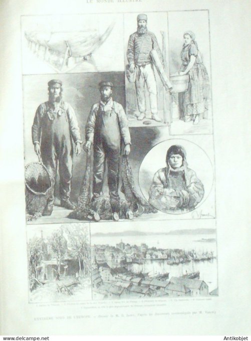 Le Monde illustré 1886 n°1540 Sauveterre St-Hippolyte-du-Fort (30) vélocipédistes Versailles (78)