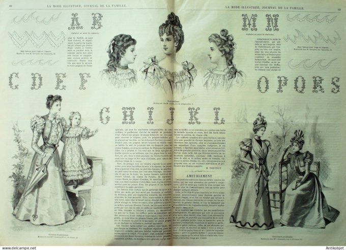 La Mode illustrée journal 1897 n° 09 Robe de Louisine