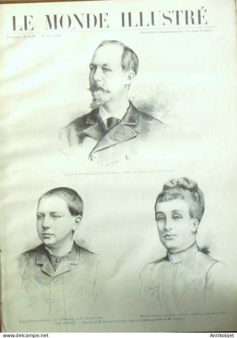 Le Monde illustré 1886 n°1526 Rodez (12) obsèques du roi de Bavière procès de Decazeville