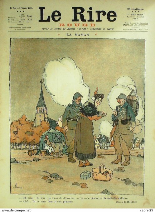Le Rire Rouge 1916 n°  64 Leroy Florès Genty Bils Nob Métivet Camart Pasquet Pierlis