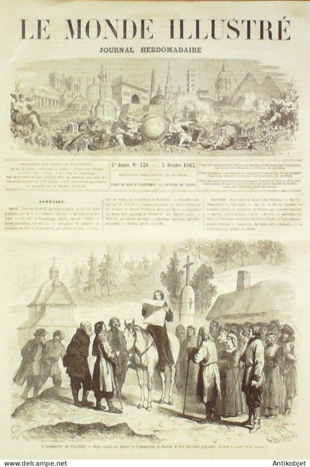 Le Monde illustré 1863 n°338 Biarritz (64) Chine Fu-Min-Asin Mexique Tampico Iran types Perses