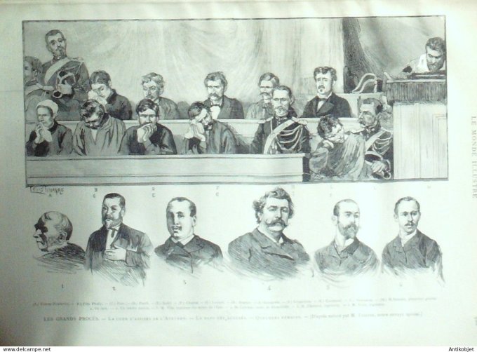 Le Monde illustré 1886 n°1526 Rodez (12) obsèques du roi de Bavière procès de Decazeville
