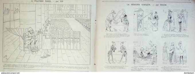 La Caricature 1886 #315 Calendrier universel Robida Clémenceau par Luque Sapho Sorel Job Loys