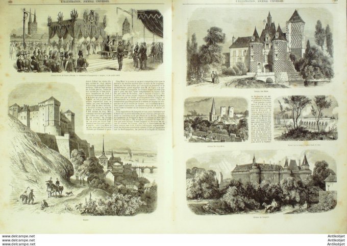 L'Illustration 1849 n°336 AIX les BAINS (73) NANTES (44) SAUMUR (49)