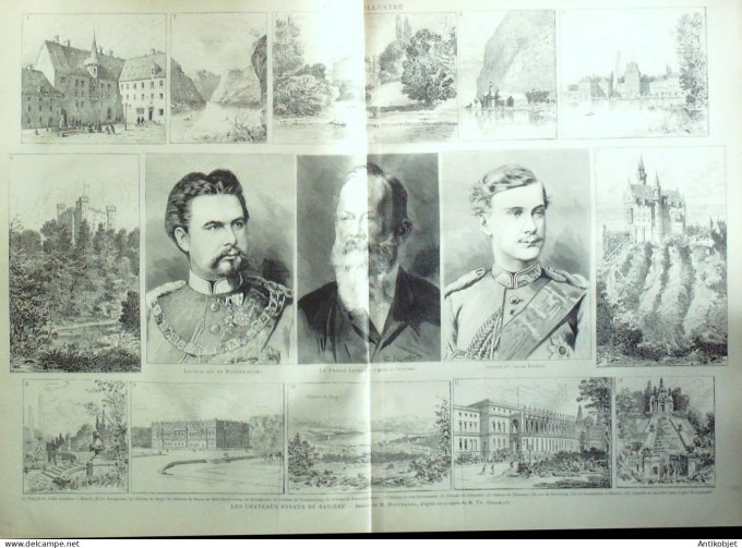 Le Monde illustré 1886 n°1526 Rodez (12) obsèques du roi de Bavière procès de Decazeville