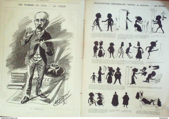 La Caricature 1886 #315 Calendrier universel Robida Clémenceau par Luque Sapho Sorel Job Loys