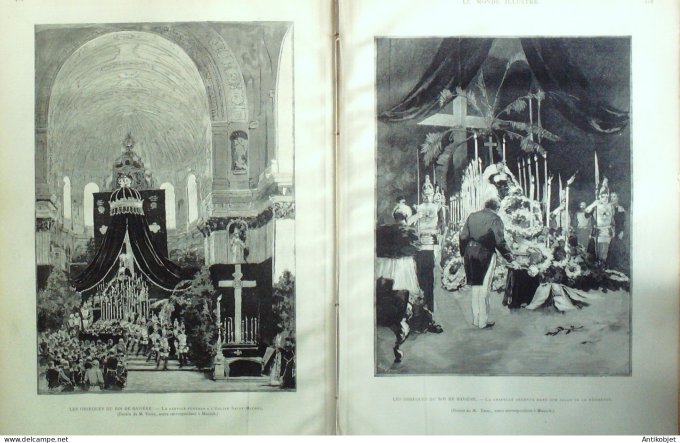 Le Monde illustré 1886 n°1526 Rodez (12) obsèques du roi de Bavière procès de Decazeville