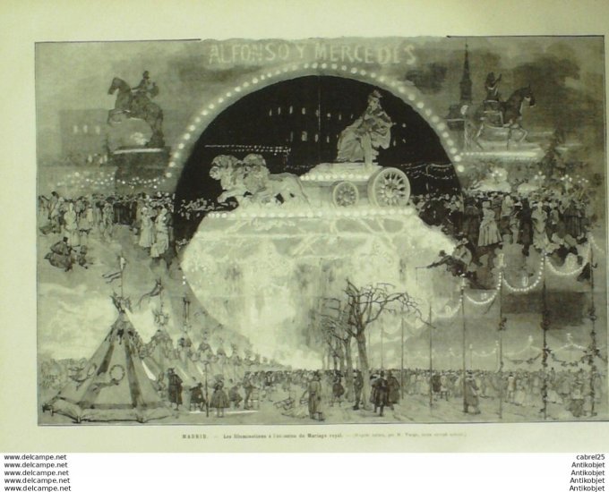 Le Monde illustré 1878 n°1089 Italie Rome Mort Du Pape Pie Ix Vatican Espagne Madrid Mariage Alphons