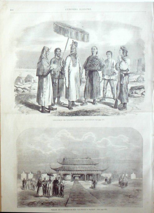 L'Univers illustré 1865 # 414 Chine Nankin costumes Tai-Pings Madgascar Tamatave