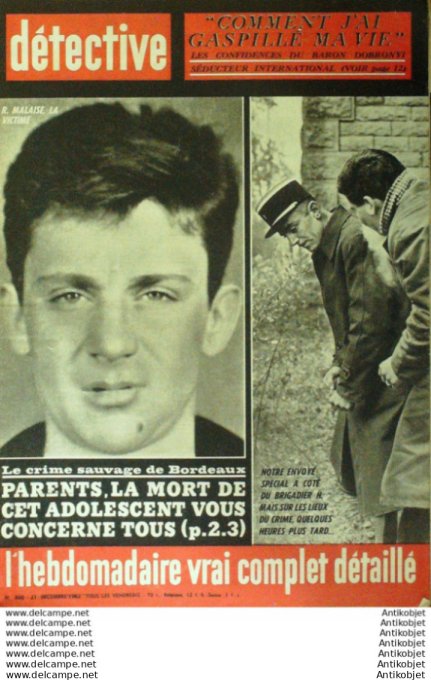 Détective 1962 # 860 Becizieux Forbach St Martin-Besaces Noisy Sartrouville