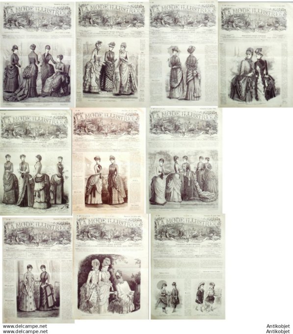 Mode illustree 1884 Lot de 10 journaux