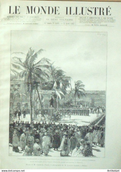 Le Monde illustré 1886 n°1569 Dieppe (76) Sénégal Saint-Louis Pays-Bas Amsterdam Paul Dalloz