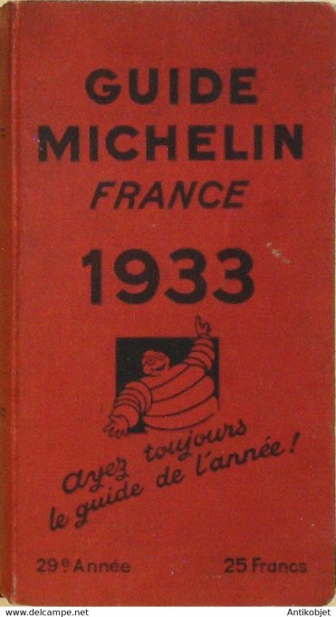 Guide rouge MICHELIN 1933 29ème édition France