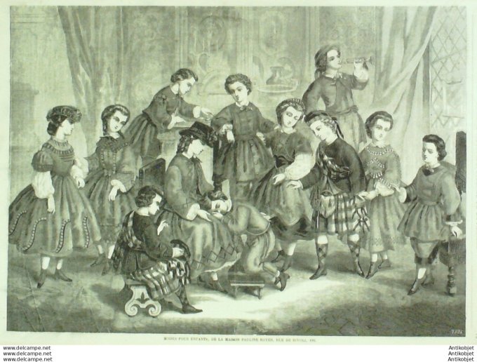 Gravure de mode La Mode illustrée 1877 (Maison Royer)