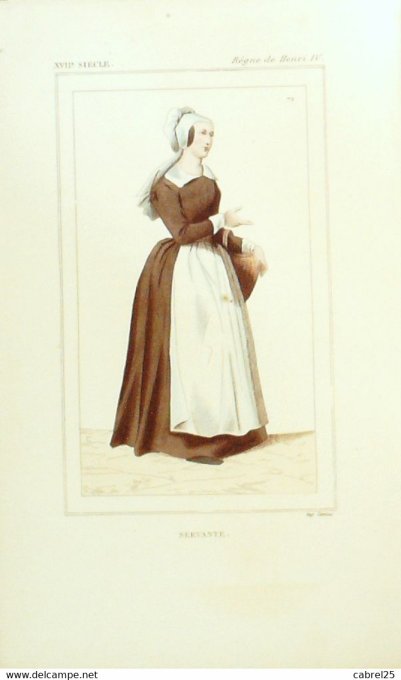 Portrait Servante sous HENRI IV 17ème 1852