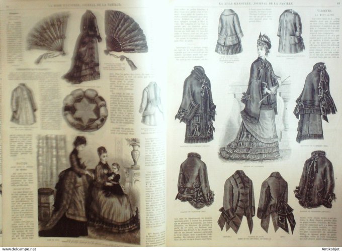La Mode illustrée journal + gravure associée 1876 # 12