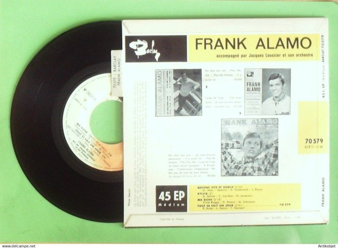 Alamo Frank 45T EP Reviens vite et oublie (languette) 1964