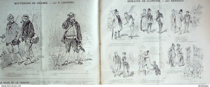Le Journal Amusant 1889 # 1731 Souvenirs de chasse par Leonnec