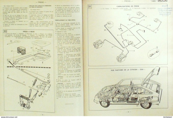 Revue Tech. Automobile 1980 n°399 Citroen Gsa Peugeot 504 & 604 V6