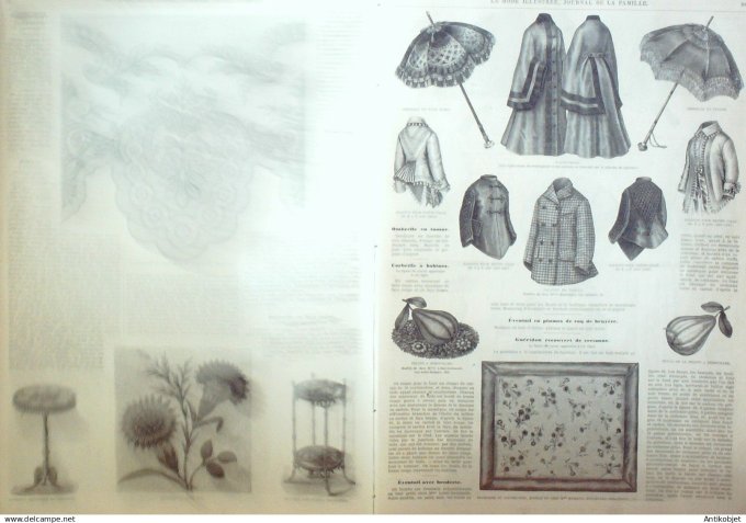 La Mode illustrée journal + gravure associée 1876 # 12