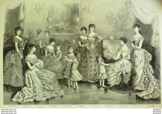 Gravure de mode La Mode illustrée (Maison Coussinet)