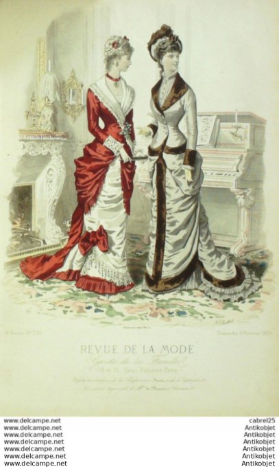 Gravure Mode La Gazette 1879 # 370 (Old Fashion plate)