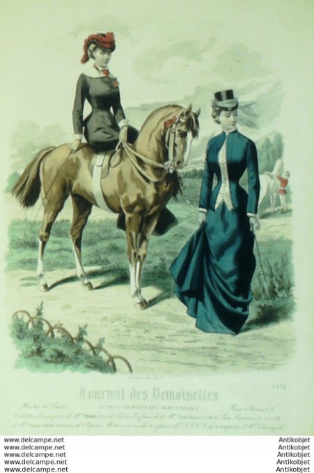 Journal de Demoiselles 1880 # 4272  (Maison Huble) Cavaliières Amazones