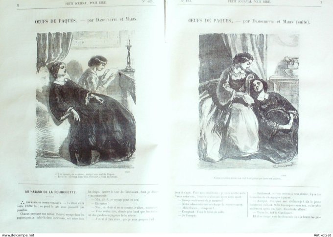 Petit journal pour Rire 1863 # 423 Oeufs de Paques Damourette