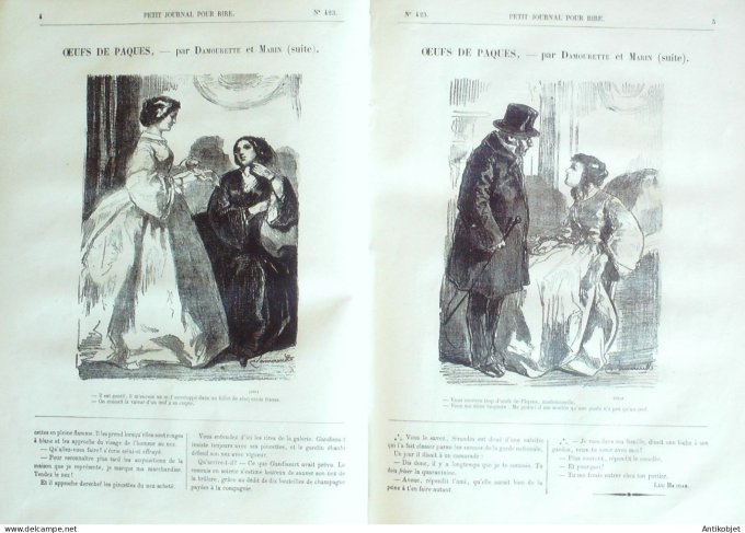 Petit journal pour Rire 1863 # 423 Oeufs de Paques Damourette