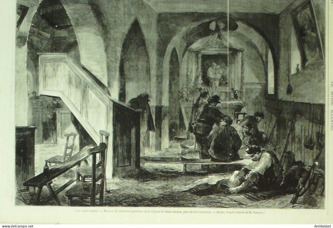 Le Monde illustré 1870 n°715 La Courneuve (93) église st-Lucien Villiers Champigny (94) interrogatoi