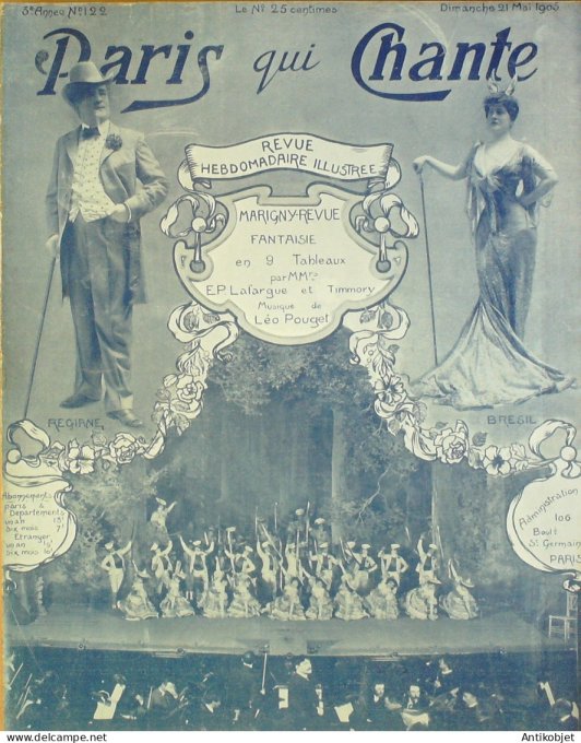 Paris qui chante 1905 n°122 Marigny Léo Pouget Baldy Léone Brétis Paul Clerc